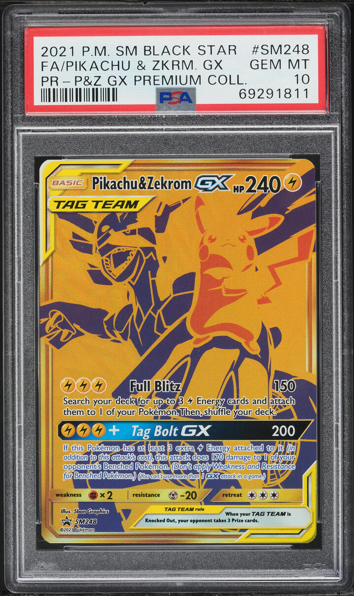 2021 Pokemon Sun & Moon Promo Premium Collection Pikachu & Zekrom GX #SM248 PSA 10 GEM MINT