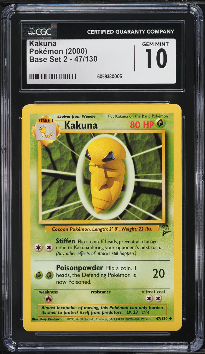 2000 Pokemon Base Set 2 Kakuna #47 CGC 10 GEM MINT