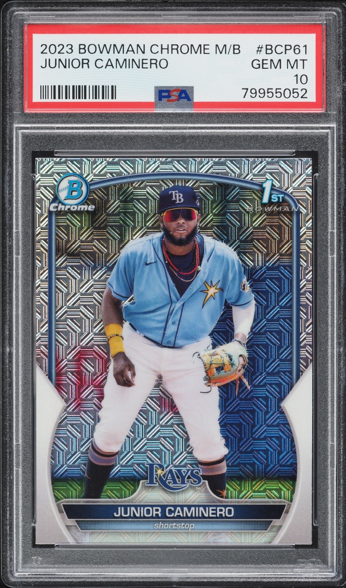 2023 Bowman Chrome Mega Box Junior Caminero PROSPECT #BCP-61 PSA 10 GEM MINT