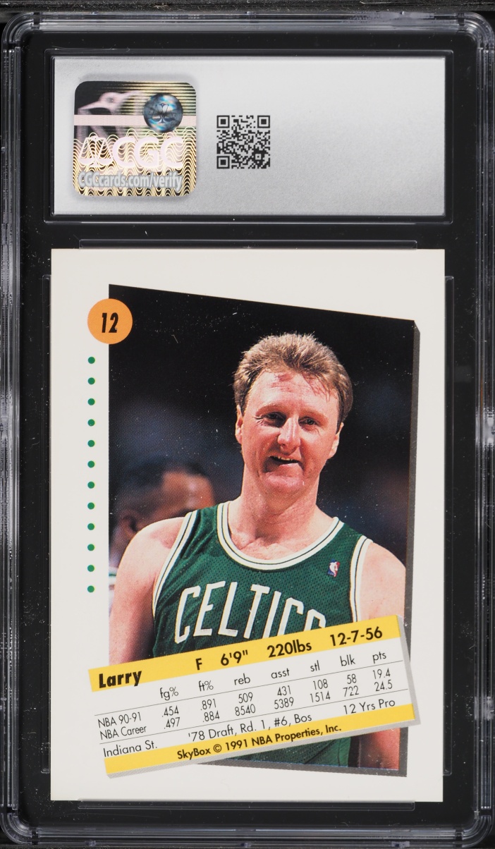 1991 Skybox Basketball Larry Bird #12 CGC 10 GEM MINT