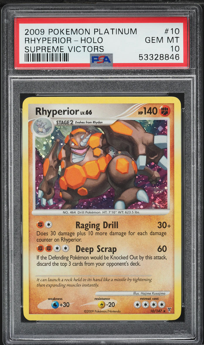 2009 Pokemon Platinum Supreme Victors Holo Rhyperior #10 PSA 10 GEM MINT