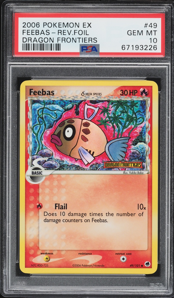 2006 Pokemon EX Dragon Frontiers Reverse Holo Feebas #49 PSA 10 GEM MINT