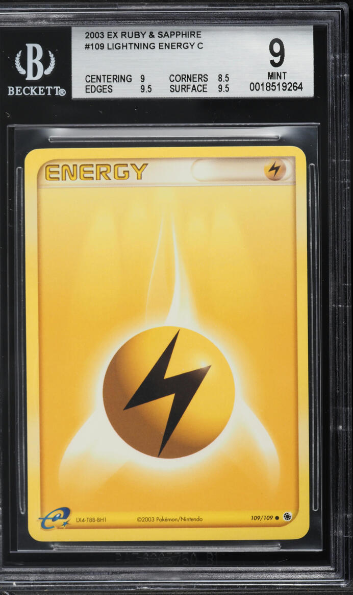 2003 Pokemon EX Ruby & Sapphire Lightning Energy #109 BGS 9 MINT