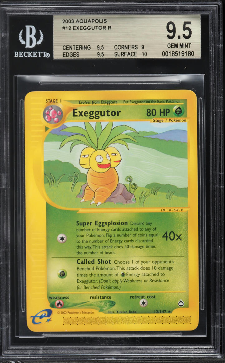 2003 Pokemon Aquapolis Exeggutor #12 BGS 9.5 GEM MINT