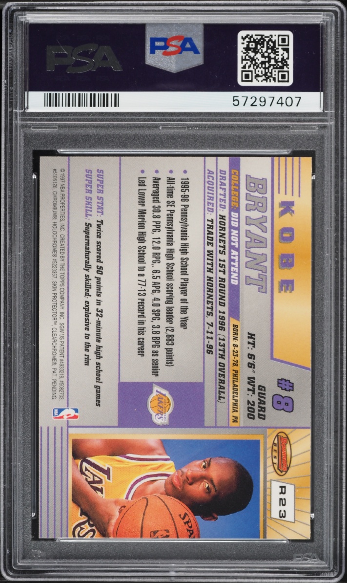 1996 Bowman's Best Kobe Bryant ROOKIE #R23 PSA 9 MINT