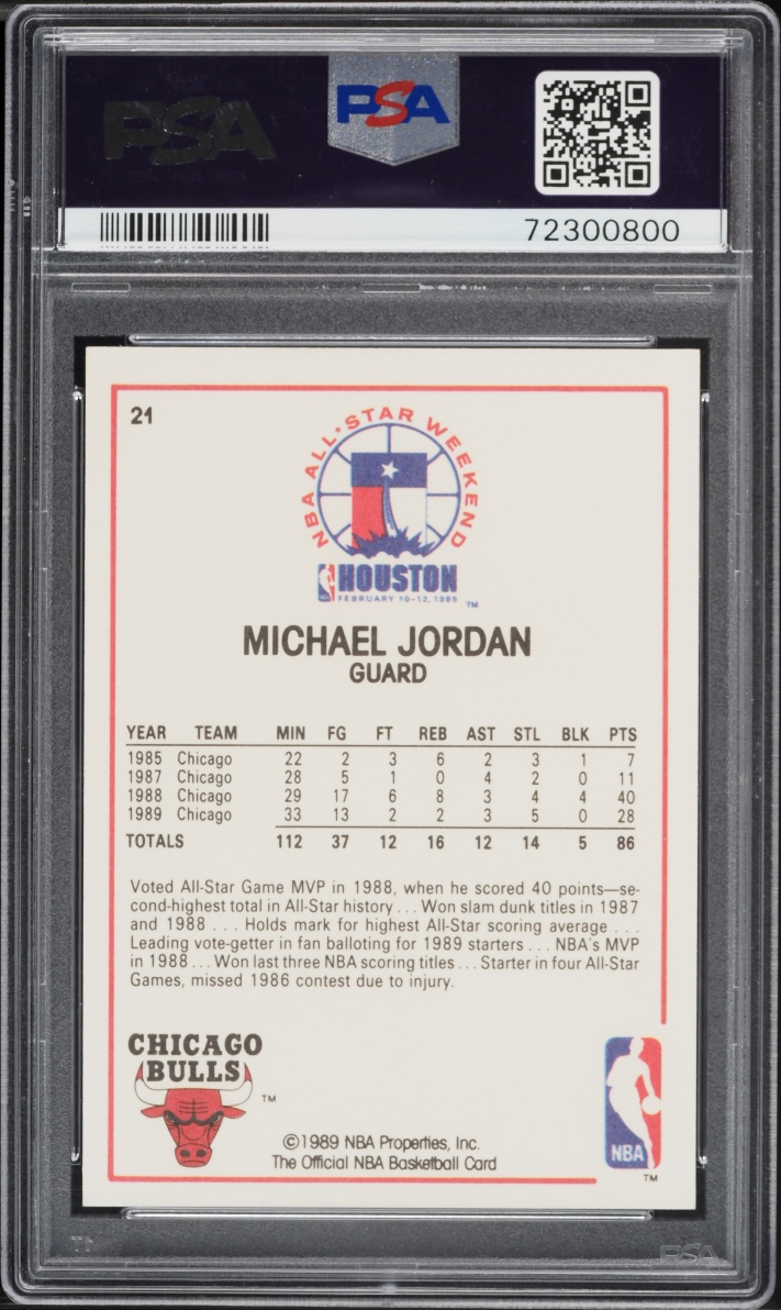1989 Hoops Michael Jordan ALL-STAR #21 PSA 10 GEM MINT