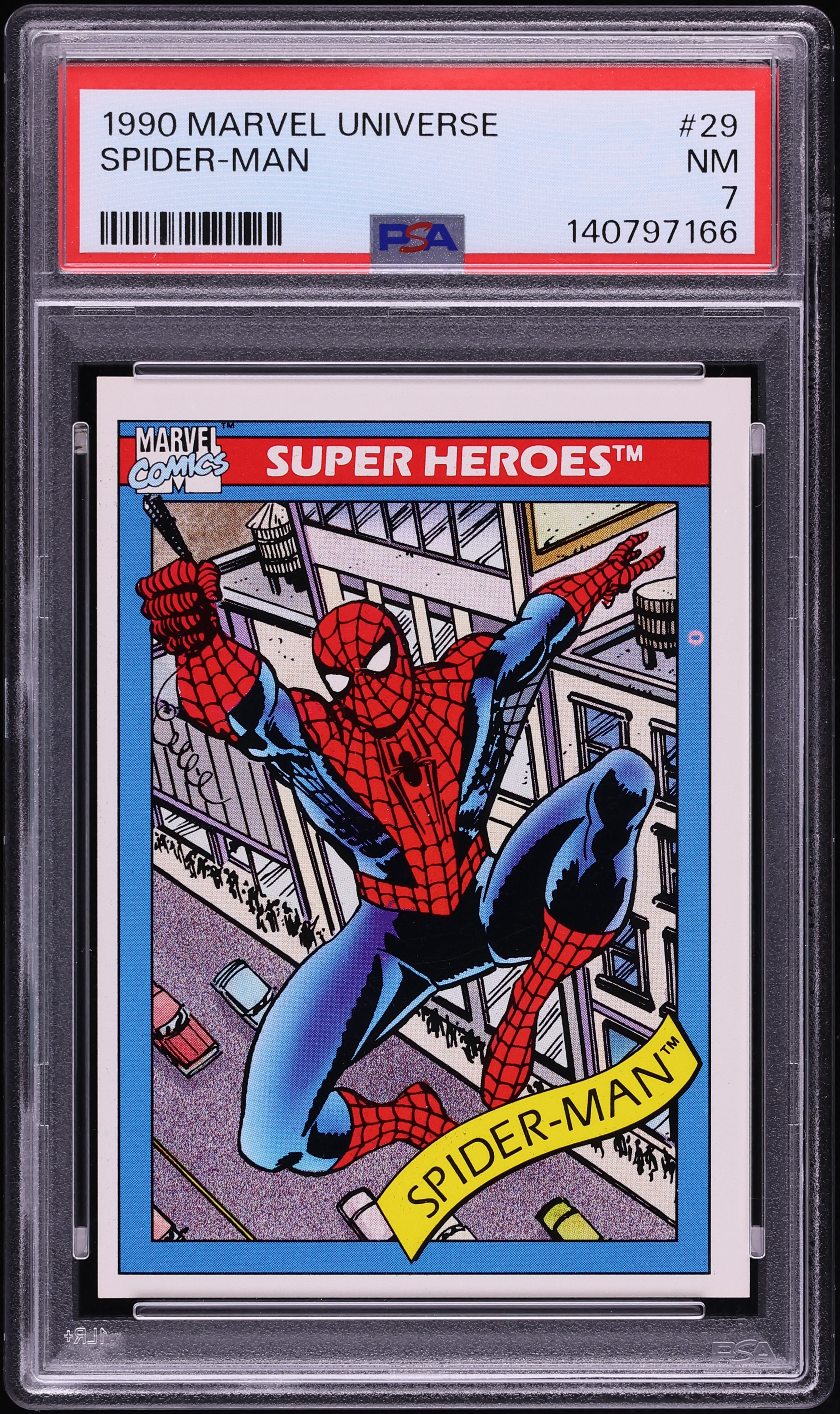 1990 Impel Marvel Universe Spider-Man #29 PSA 7 NRMT