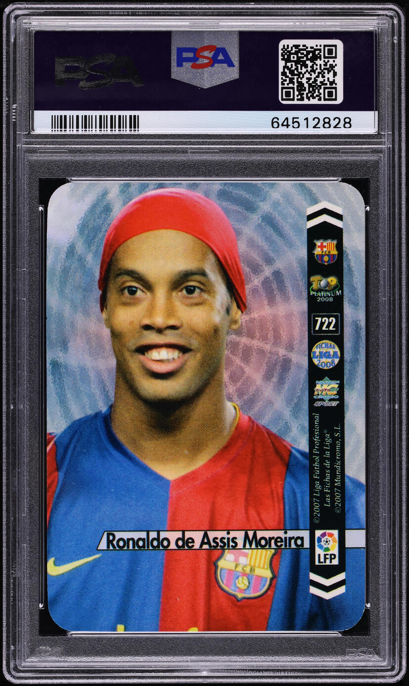 2007 Mundi Cromo Las Fichas La Liga Security Ronaldinho #722 PSA 8 NM-MT