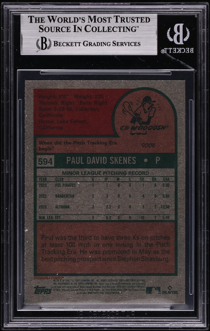 2024 Topps Heritage Paul Skenes ROOKIE #594 BGS 9 MINT