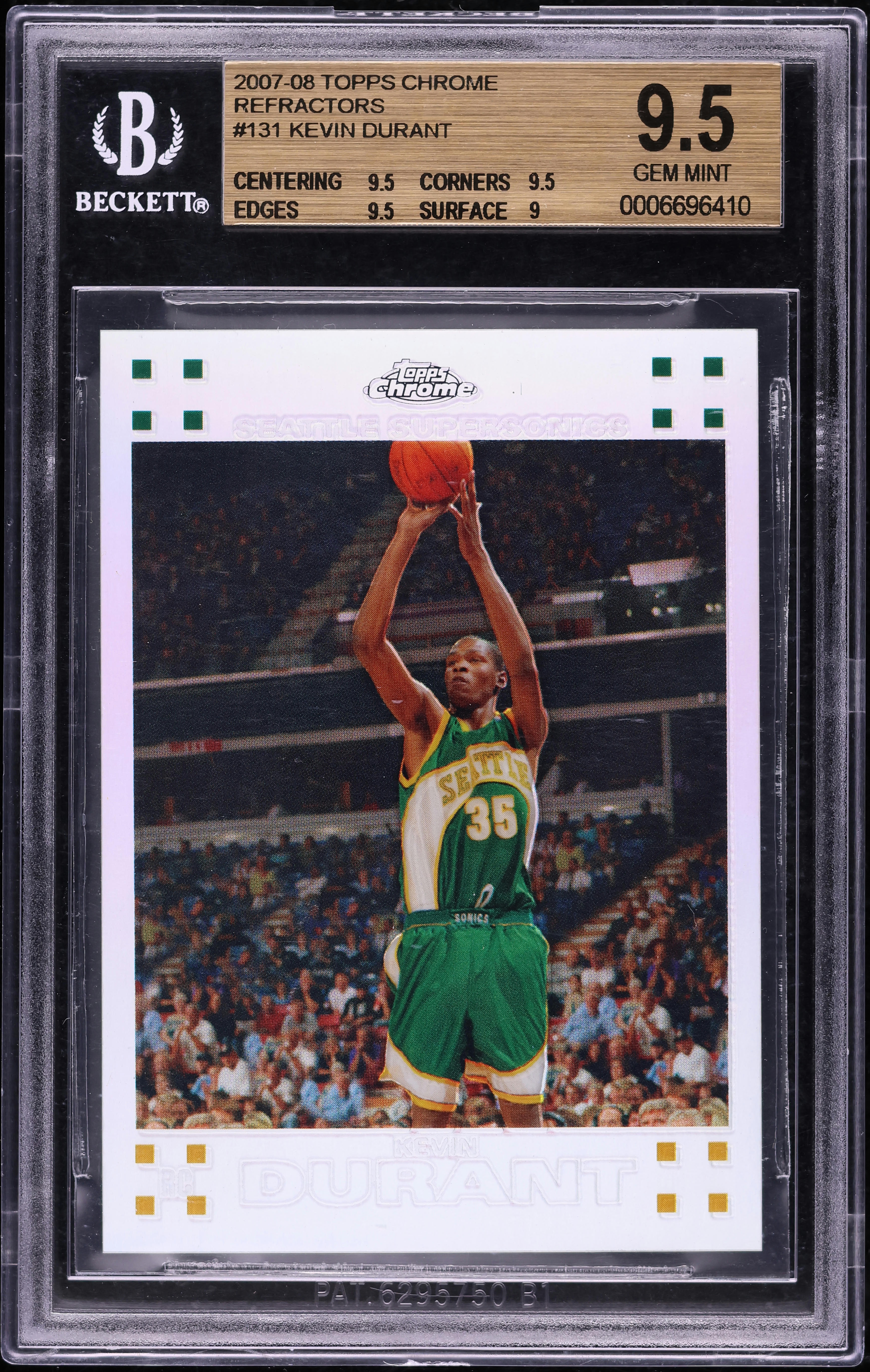 2007 Topps Chrome Refractor Kevin Durant ROOKIE /1499 #131
