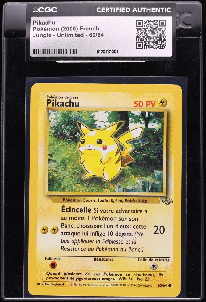 2000 Pokemon French Jungle Pikachu #60 CGC AUTH
