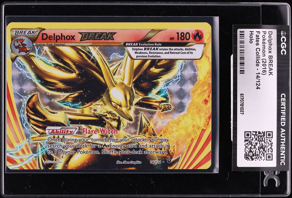 2016 Pokemon XY Fates Collide Delphox BREAK #14 CGC AUTH