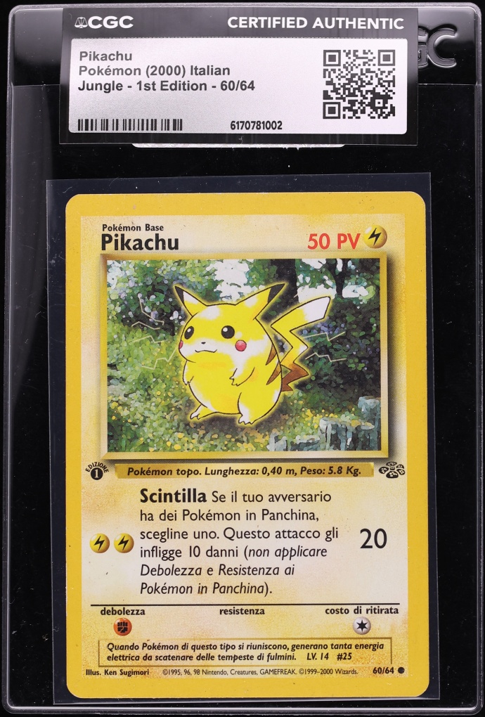 2000 Pokemon Italian Jungle 1st Edition Pikachu #60 CGC AUTH