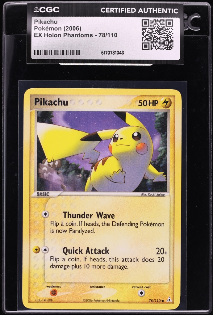 2006 Pokemon EX Holon Phantoms Pikachu #78 CGC AUTH