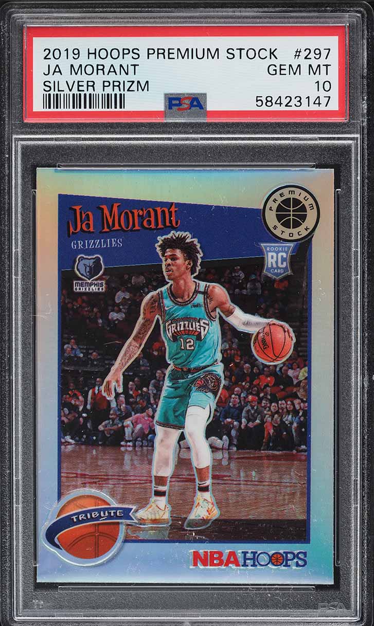2019 Hoops Premium Stock Silver Prizm Ja Morant ROOKIE #297 PSA 10 GEM MINT