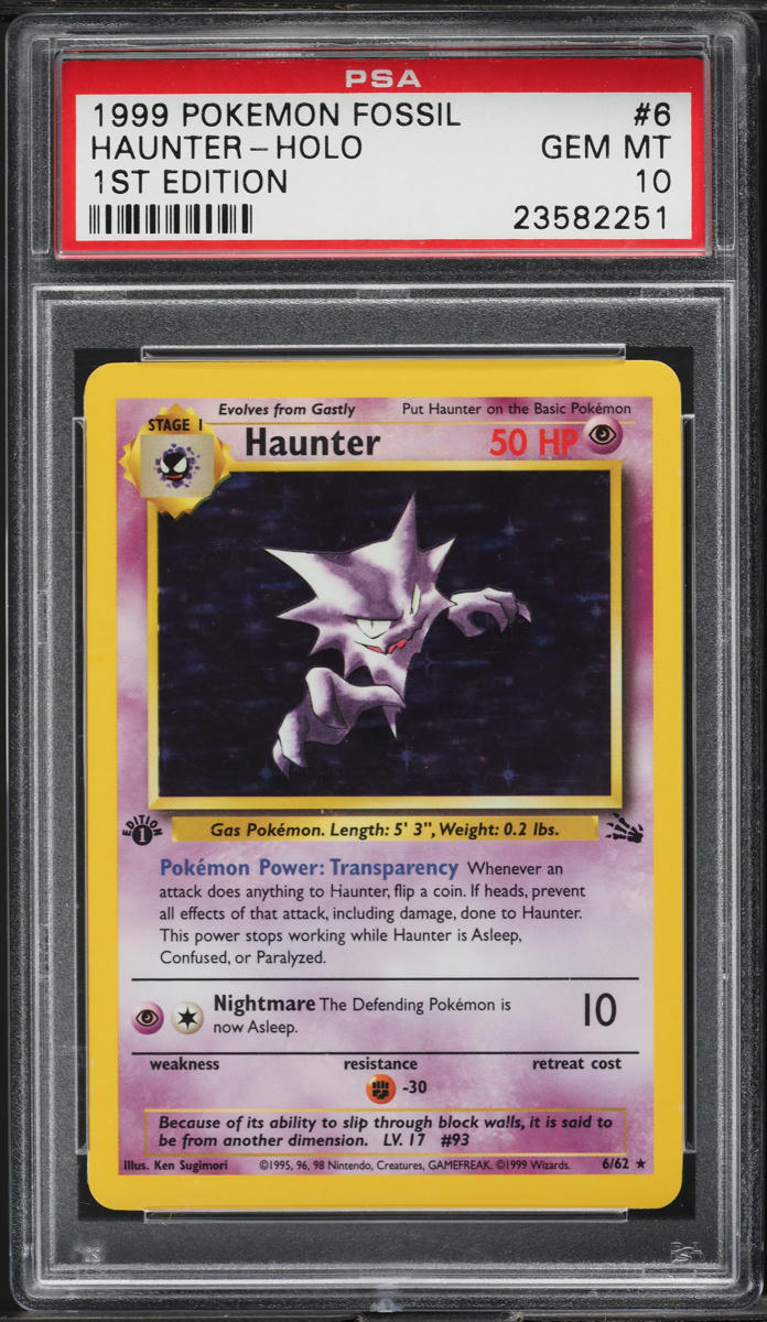 1999 Pokemon Fossil 1st Edition Holo Haunter #6 PSA 10 GEM MINT
