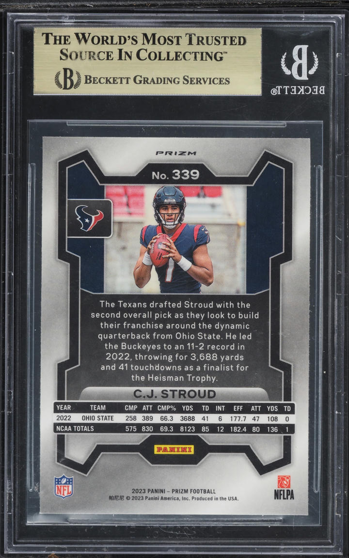 2023 Panini Prizm Green Wave C.J. Stroud ROOKIE #339 BGS 9.5 GEM MINT
