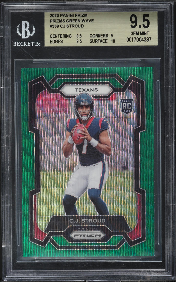 2023 Panini Prizm Green Wave C.J. Stroud ROOKIE #339 BGS 9.5 GEM MINT
