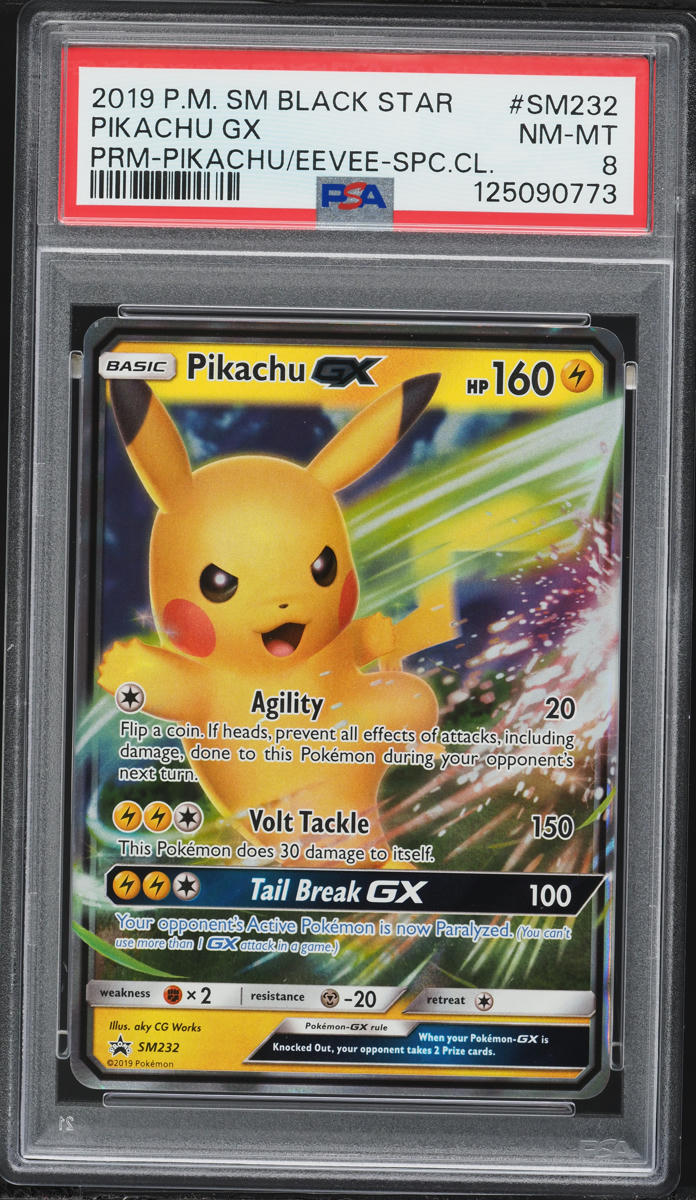 2019 Pokemon Sun & Moon Black Star Promo Premium Pikachu GX #SM232 PSA 8 NM-MT