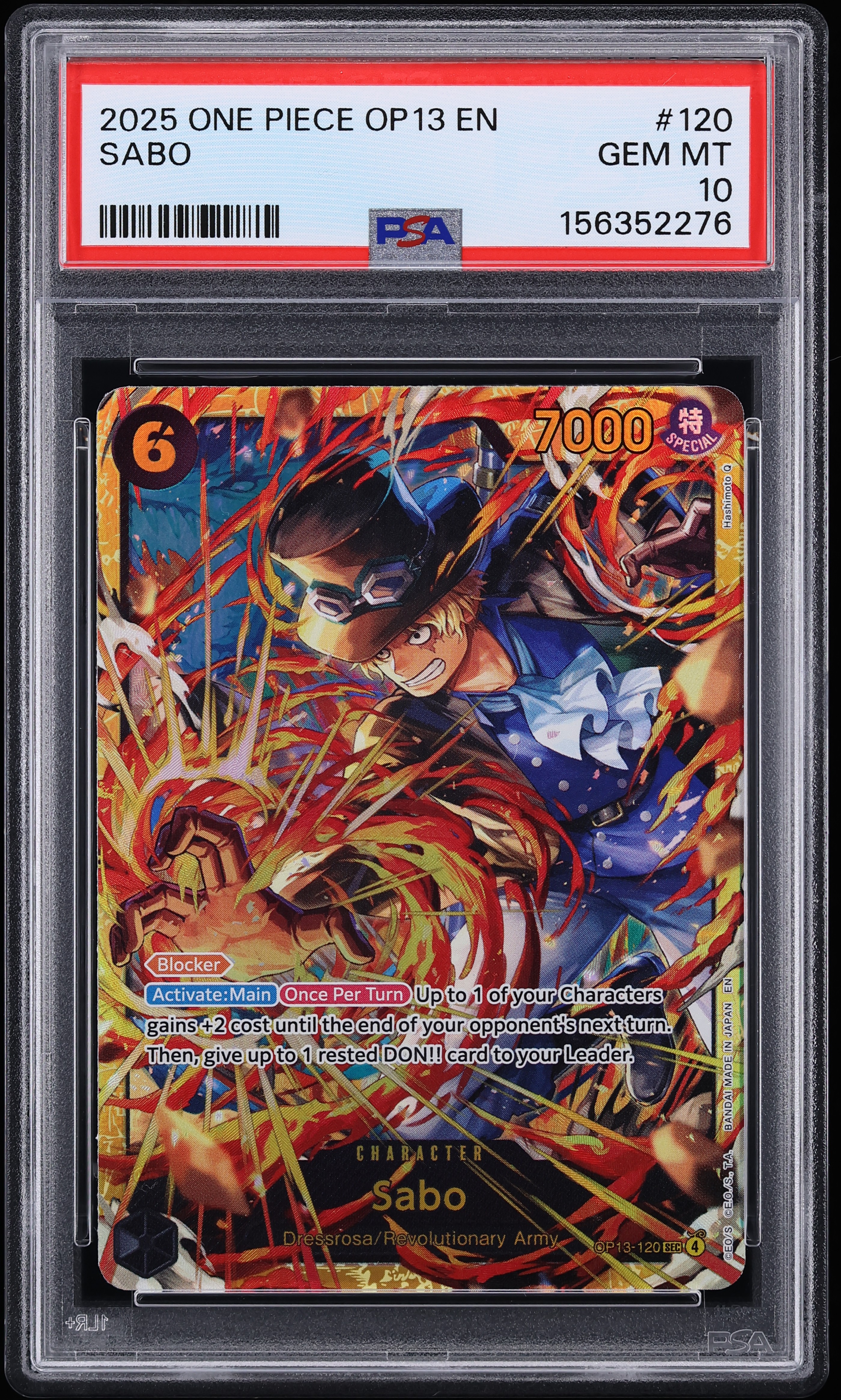 2025 One Piece Carrying On His Will SEC Sabo #OP13-120 PSA 10 GEM MINT