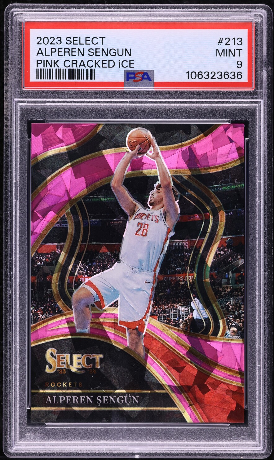 2023 Select Courtside Pink Cracked Ice Alperen Sengun /99 #213 PSA 9 MINT - Main Image