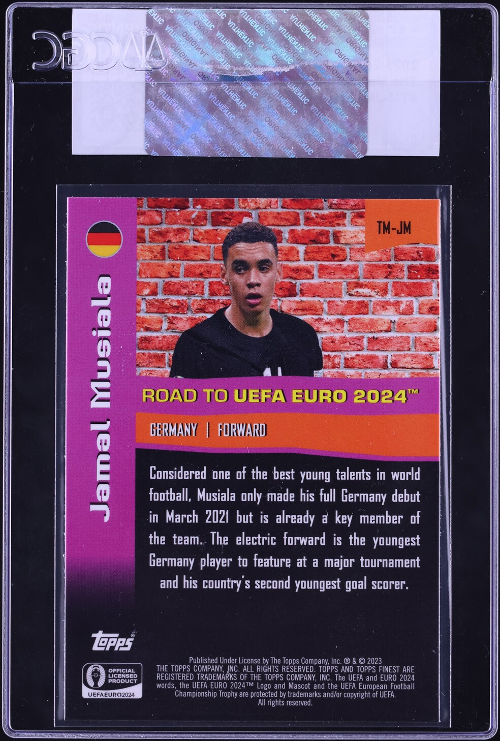 2023 Finest UEFA Euro The Man Jamal Musiala #TM-JM CGC AUTH