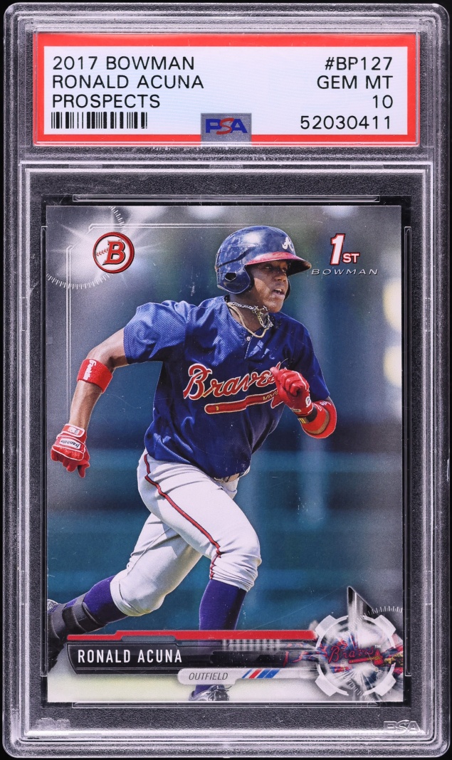 2017 Bowman Ronald Acuna Jr. PROSPECT #BP127 PSA 10 GEM MINT