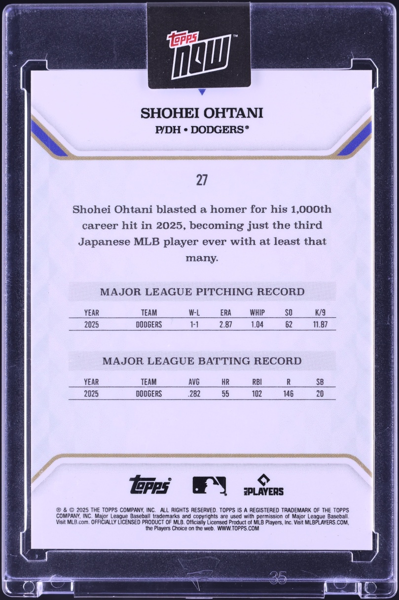 2025 Topps MLB MVP Collection Black Foil Shohei Ohtani /10 #27