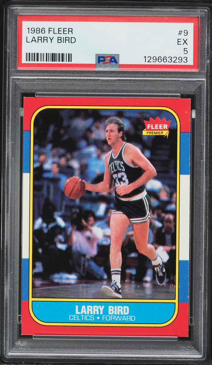 1986 Fleer Basketball Larry Bird #9 PSA 5 EX