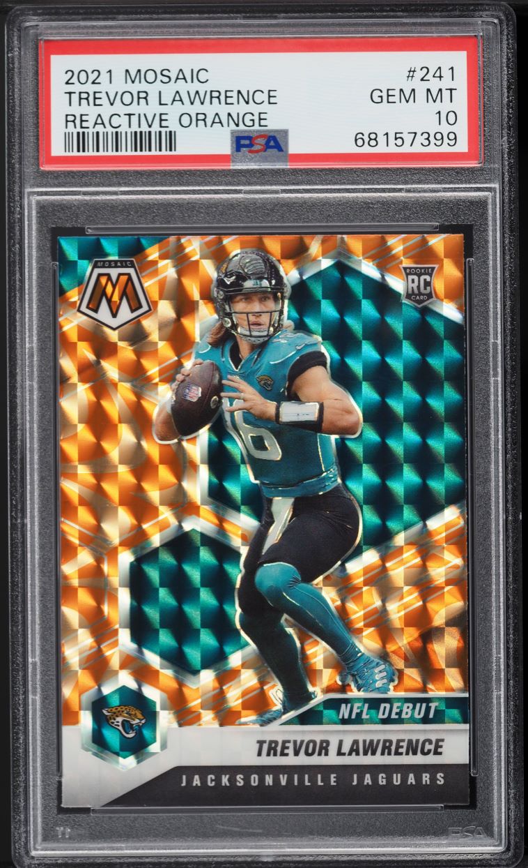 2021 Panini Mosaic Reactive Orange Trevor Lawrence ROOKIE #241 PSA 10 GEM MINT