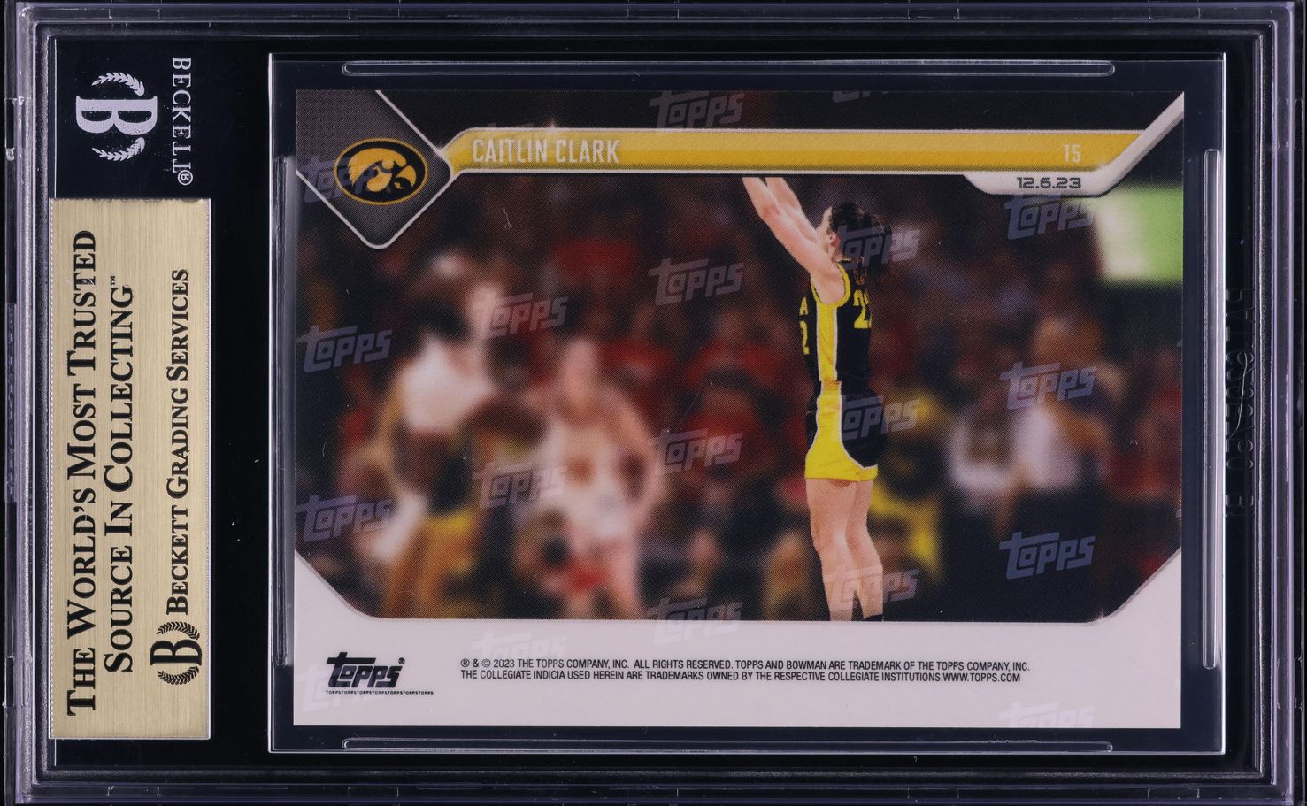 2023 Bowman U Now Caitlin Clark ROOKIE #15 BGS 10 PRISTINE