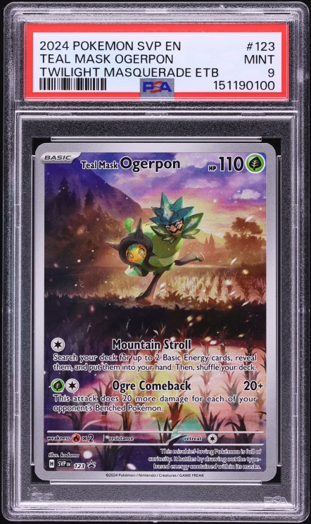 2024 Pokemon Scarlet & Violet Promo Twilight Masquerade ETB Teal Mask Ogerpon #123 PSA 9 MINT