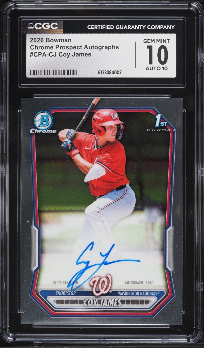 2026 Bowman Chrome Coy James PROSPECT AUTO #CPA-CJ CGC 10 GEM MINT