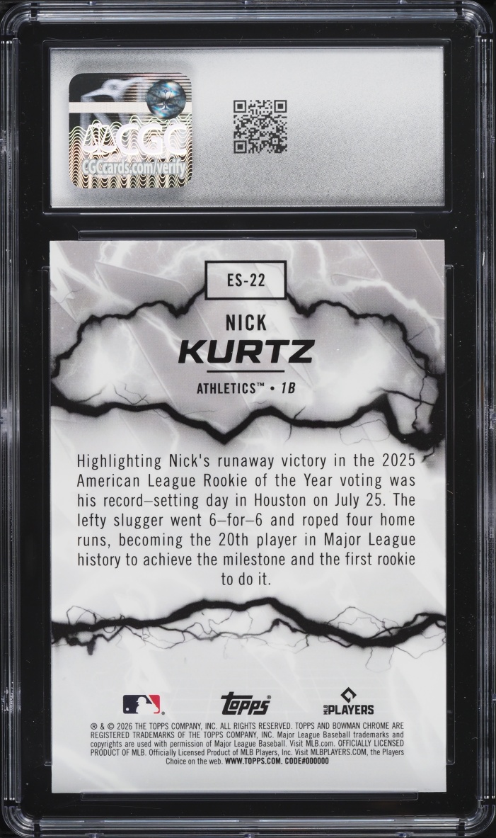2026 Bowman Chrome Electric Sluggers Nick Kurtz #ES-22 CGC 10 GEM MINT