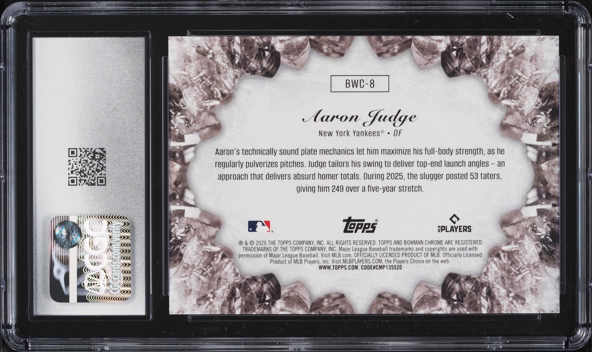 2026 Bowman Chrome Crystallized Aaron Judge #BWC-8 CGC 10 GEM MINT