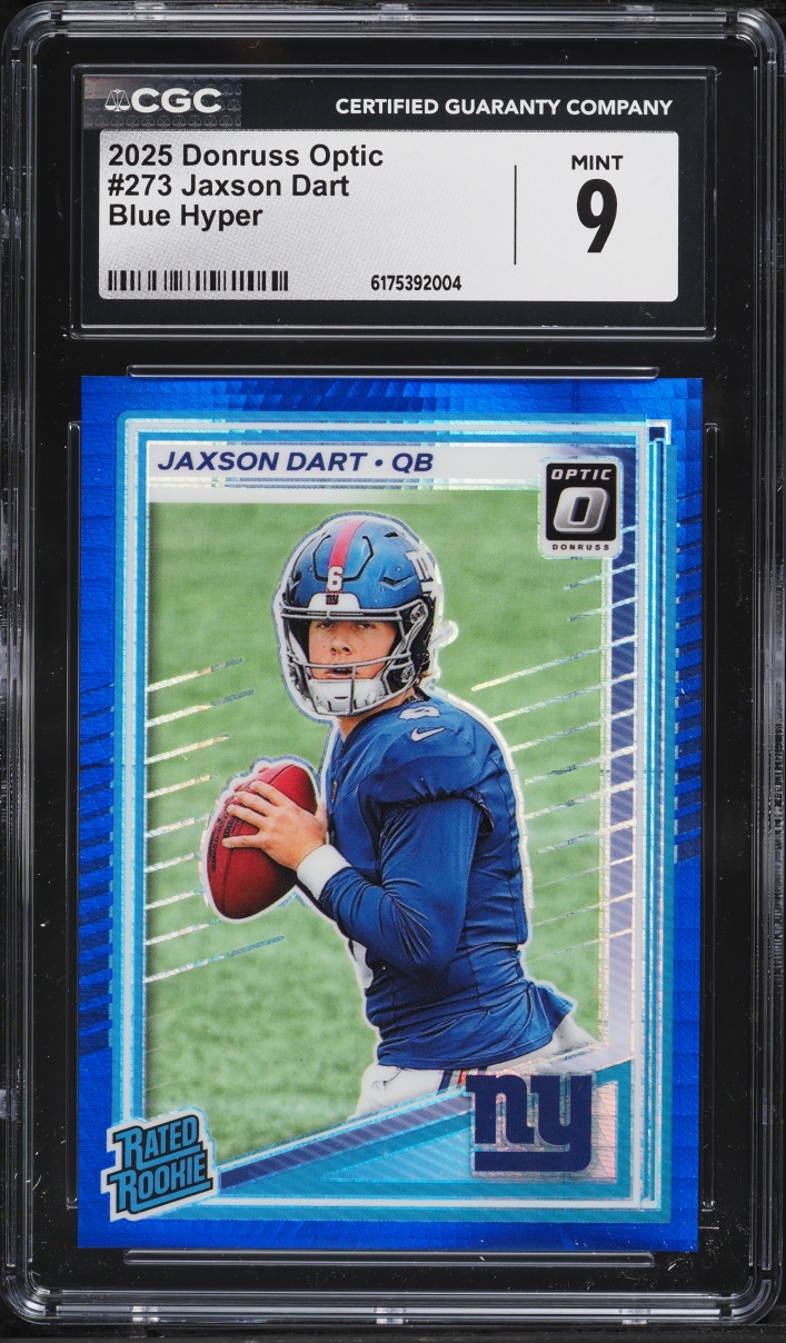 2025 Donruss Optic Blue Hyper Jaxson Dart ROOKIE #273 CGC 9 MINT