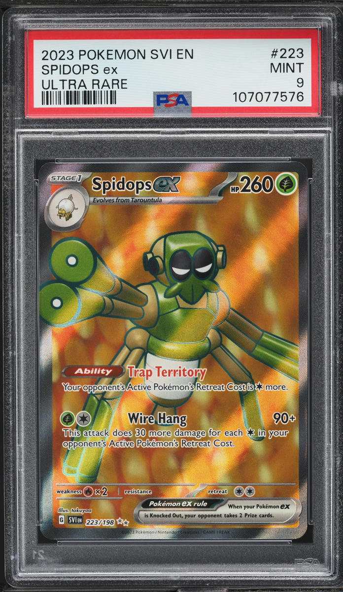 2023 Pokemon Scarlet & Violet Full Art Spidops ex #223 PSA 9 MINT