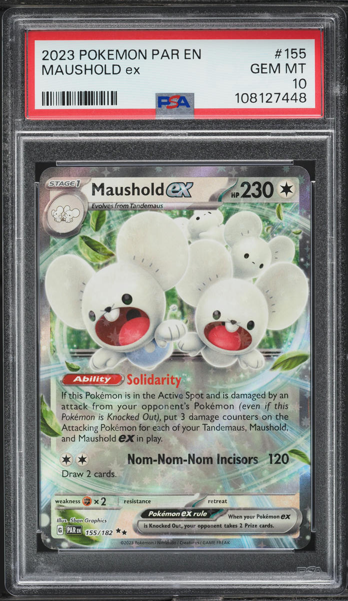 2023 Pokemon Scarlet & Violet Paradox Rift Holo Maushold ex #155 PSA 10 GEM MINT