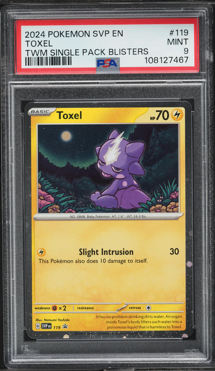 2024 Pokemon SV Black Star Promo Twilight Masquerade Pack Toxel #119 PSA 9 MINT
