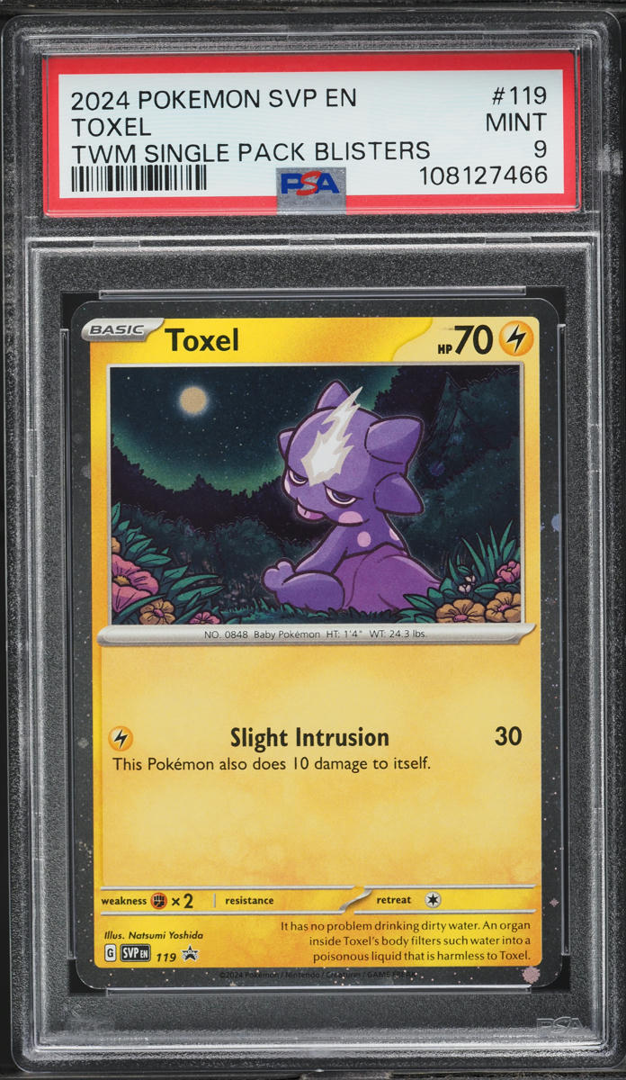 2024 Pokemon SV Black Star Promo Twilight Masquerade Toxel #119 PSA 9 MINT