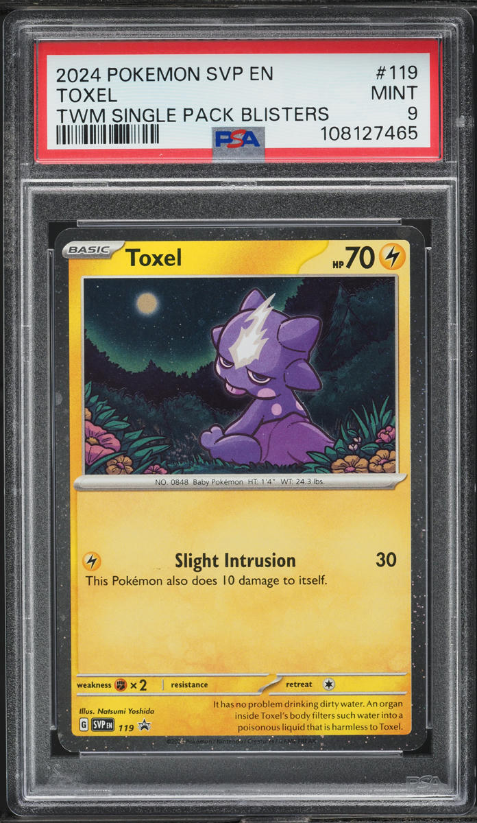 2024 Pokemon Scarlet & Violet Promo Twilight Masquerade Pack Toxel #119 PSA 9 MINT