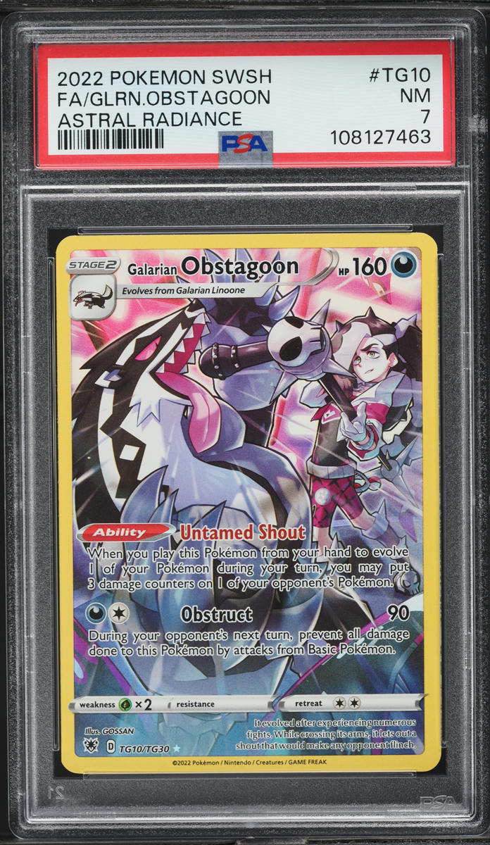 2022 Pokemon Sword & Shield Astral Radiance Galarian Obstagoon #TG10 PSA 7 NRMT