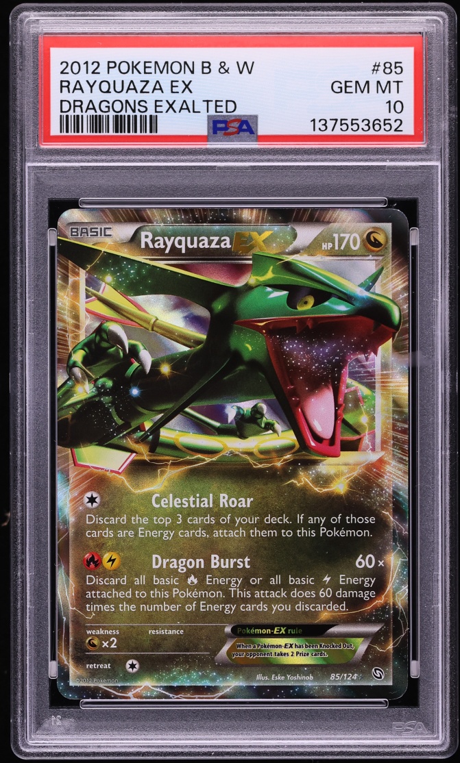 2012 Pokemon Black & White Dragons Exalted Holo Rayquaza EX #85 PSA 10 GEM MINT