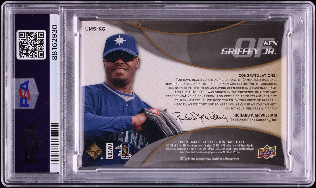 2009 Ultimate Collection Dual Ken Griffey Jr. PATCH AUTO /24 #KG PSA AUTH
