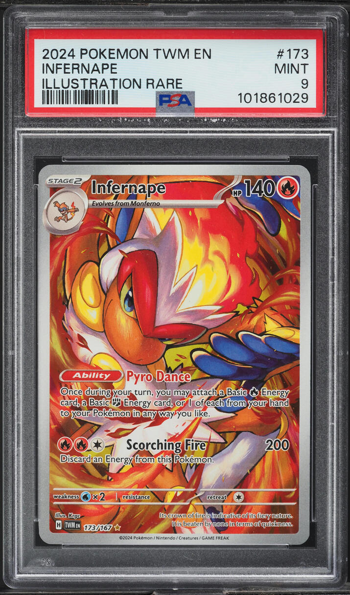 2024 Pokemon Scarlet & Violet Twilight Masquerade IR Infernape #173 PSA 9 MINT