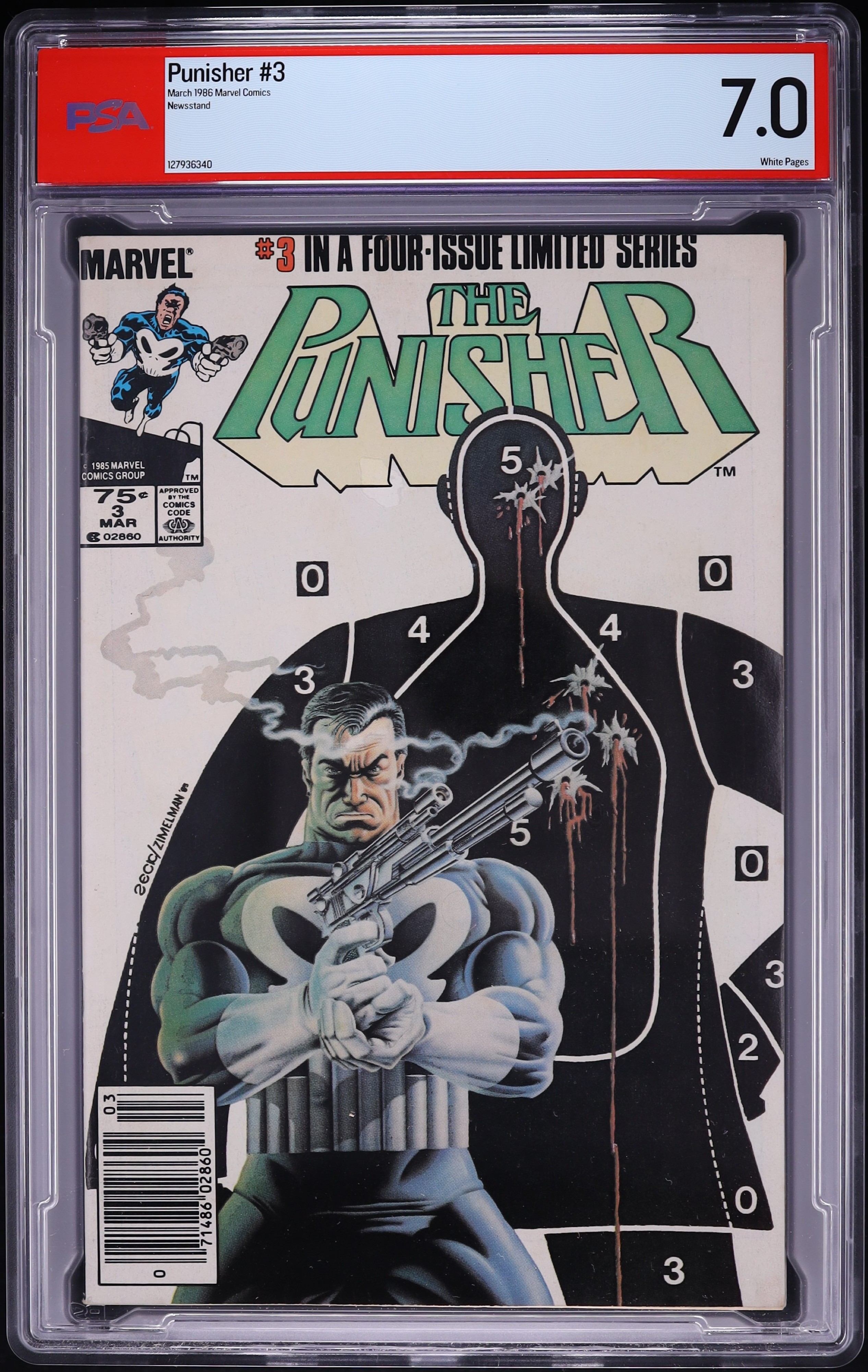 Punisher #3 (Marvel, 1986) PSA 7.0 White Pages