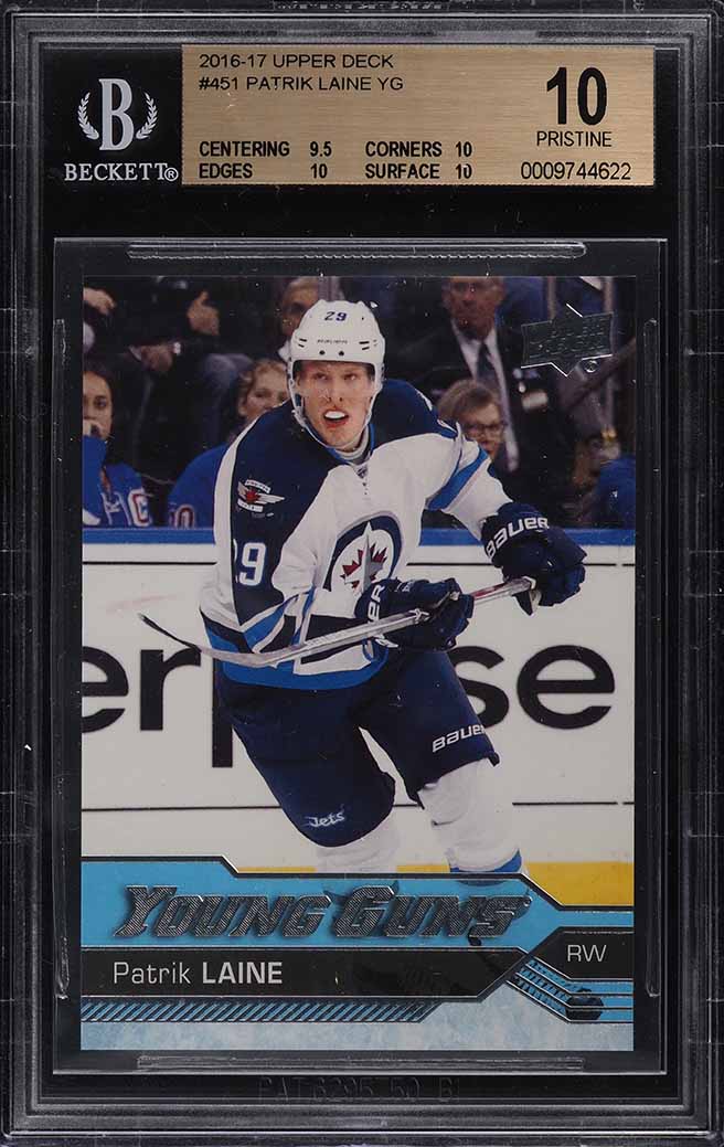 2016 Upper Deck Young Guns Patrik Laine ROOKIE #451 BGS 10 PRISTINE