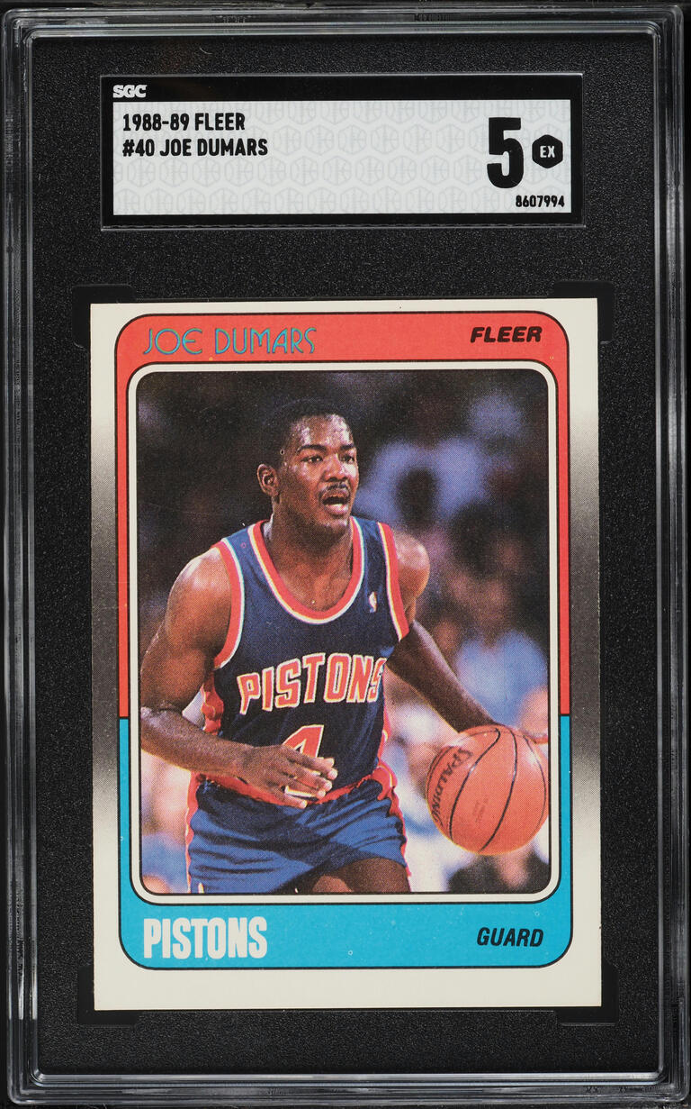 1988 Fleer Basketball Joe Dumars #40 SGC 5 EX