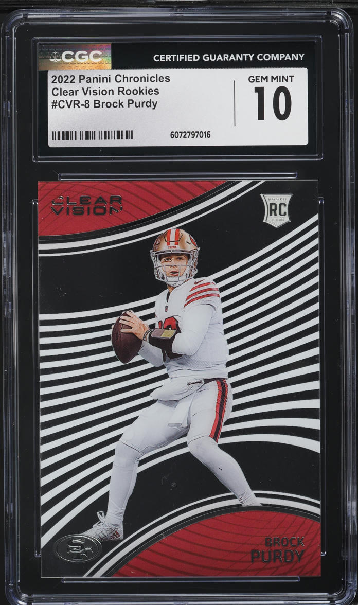 2022 Panini Chronicles Clear Vision Brock Purdy ROOKIE #CVR-8 CGC 10 GEM MINT