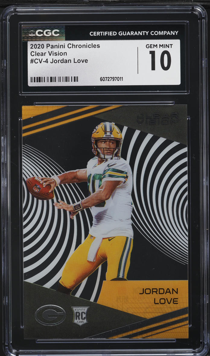 2020 Panini Chronicles Clear Vision Jordan Love ROOKIE #CV-4 CGC 10 GEM MINT